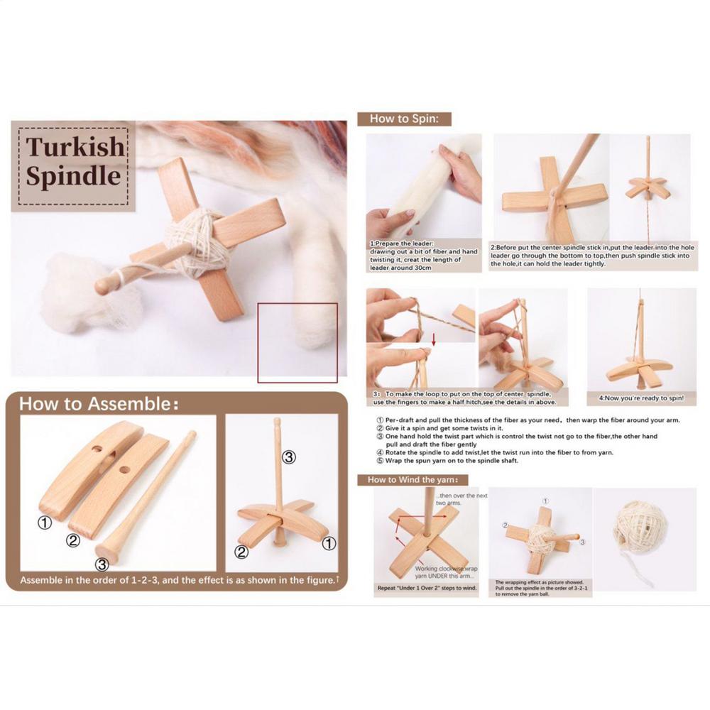 Removable Wooden Turkish drop Spindle