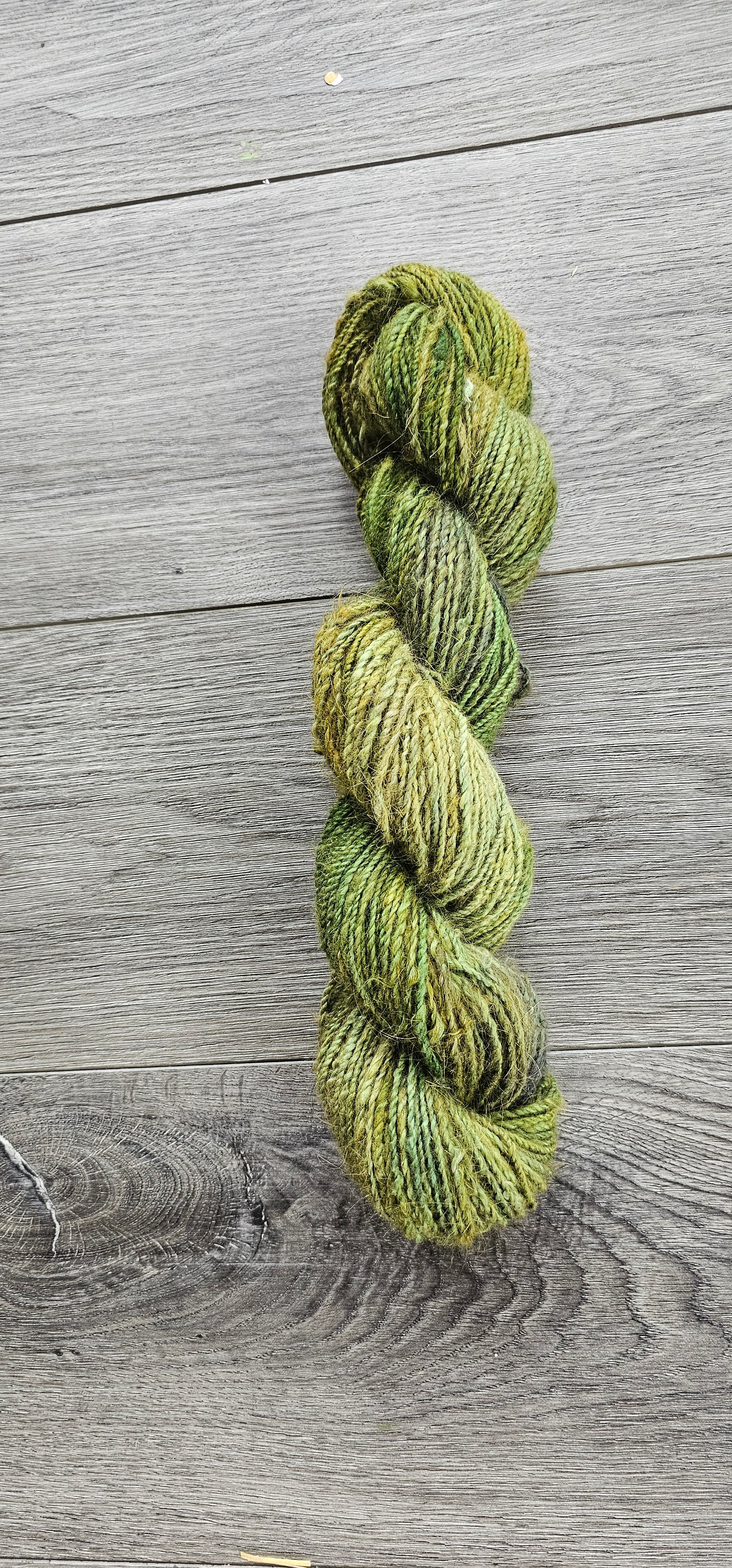 Hand-spun and hand-dyed English Angora rabbit yarn