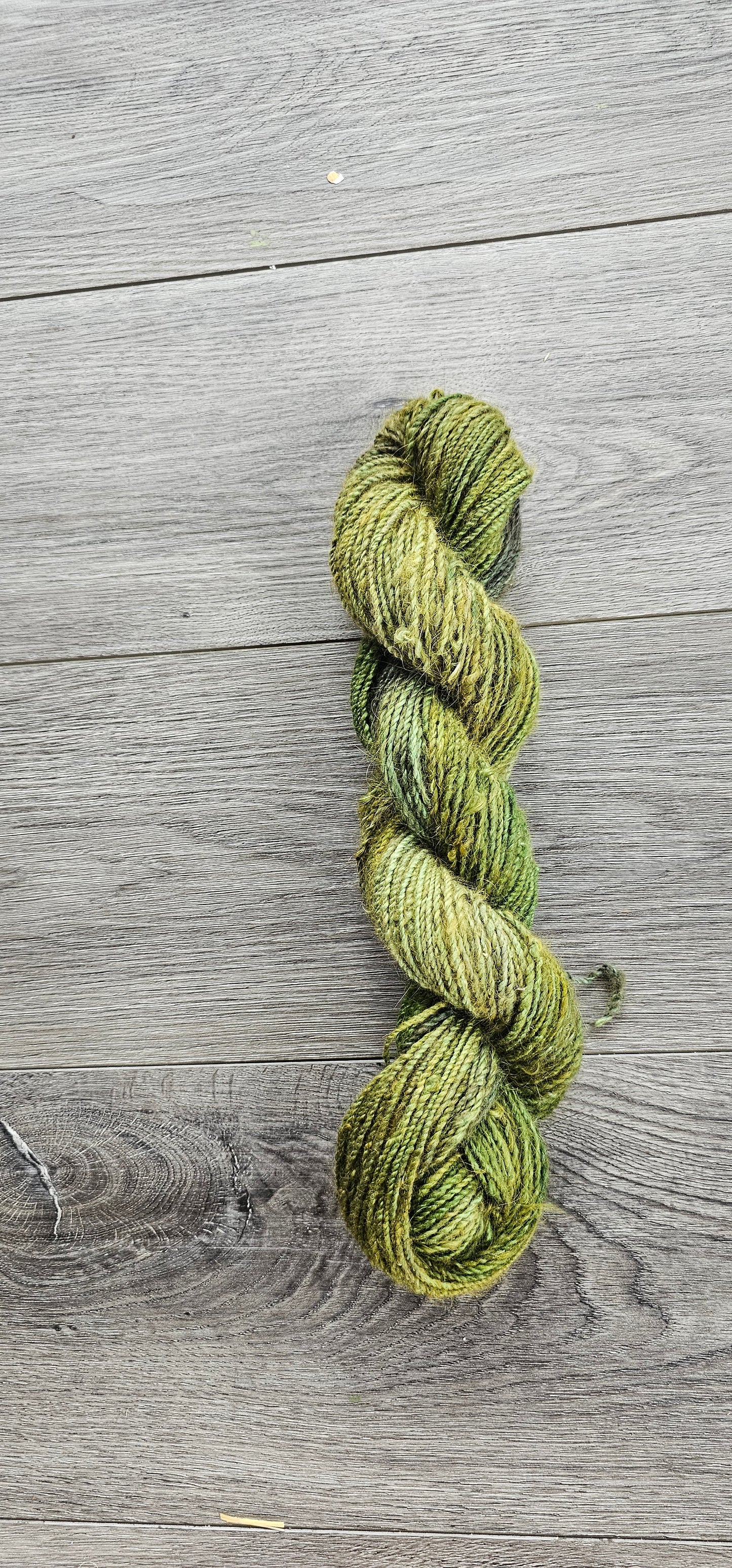 Hand-spun and hand-dyed English Angora rabbit yarn