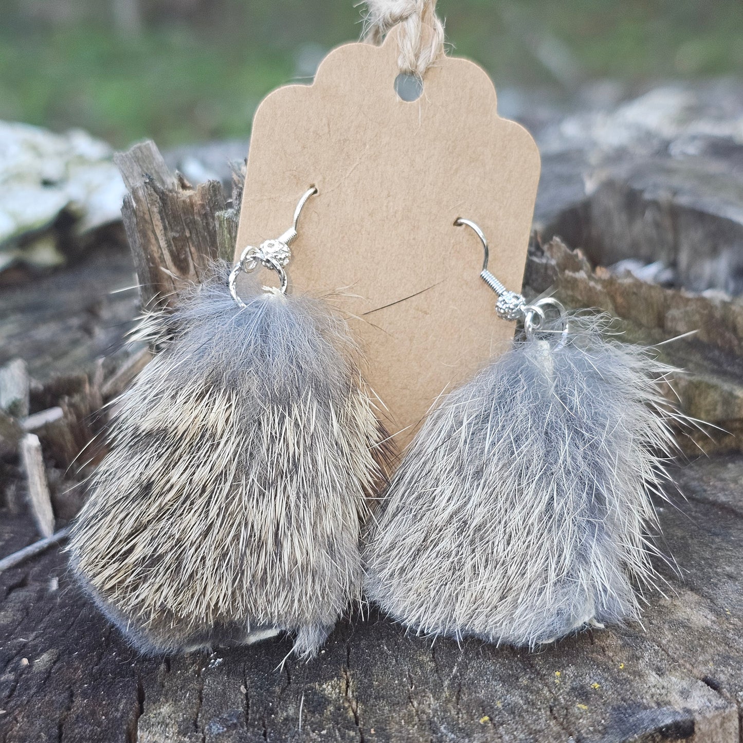 Real Rabbit fur earrings