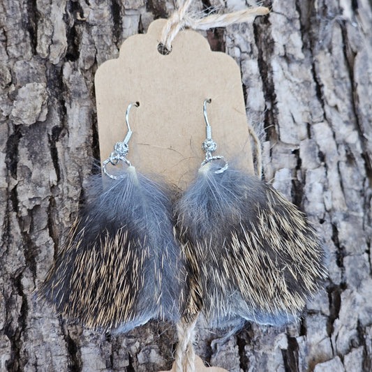 Real Rabbit fur earrings