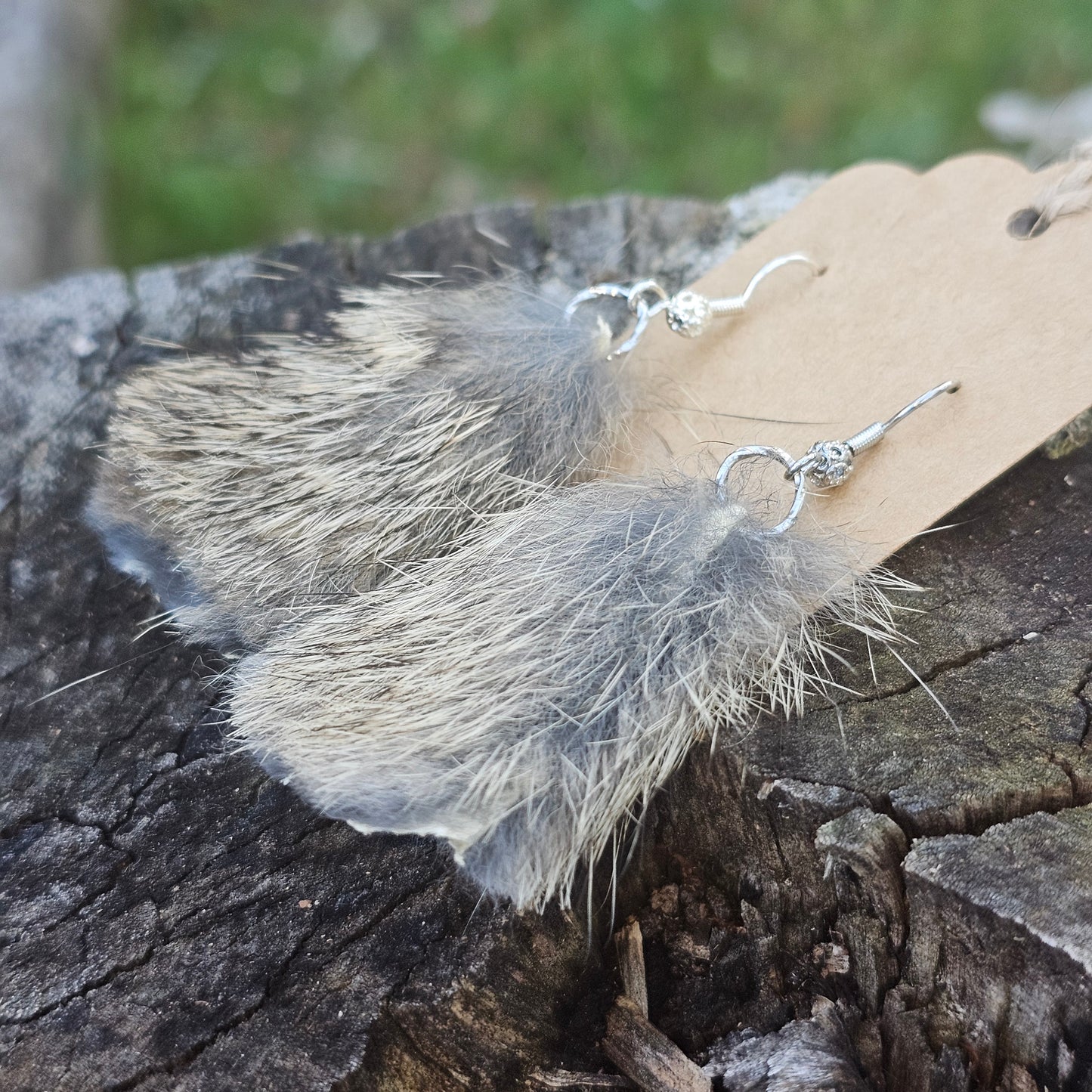 Real Rabbit fur earrings
